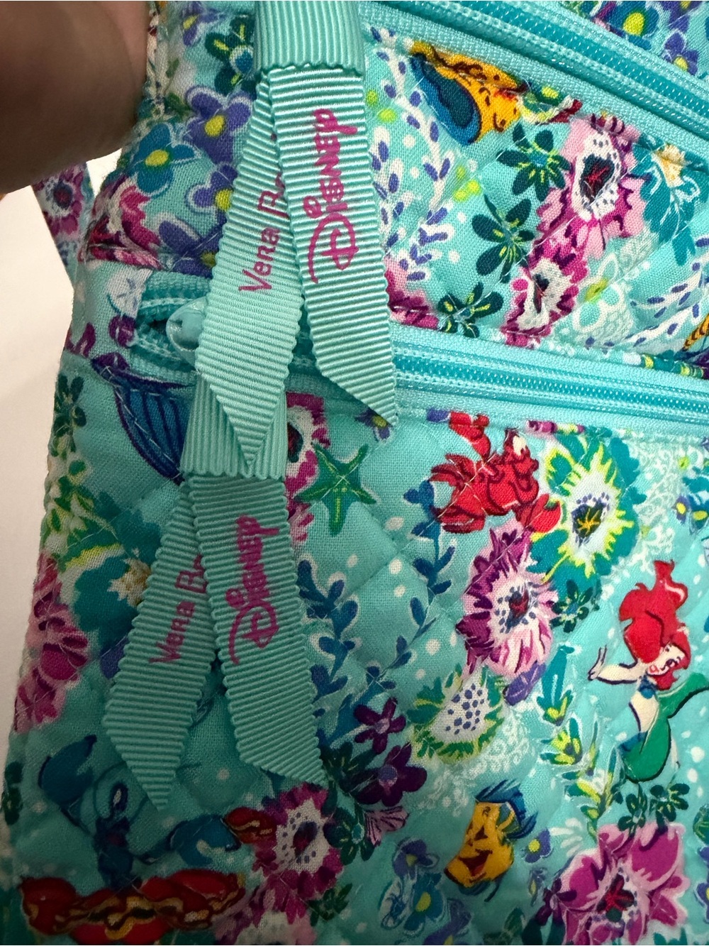 Vera Bradley Disney Parks Ariel Little Mermaid Triple Zip Hipster Crossbody Bag - Picture 5 of 13